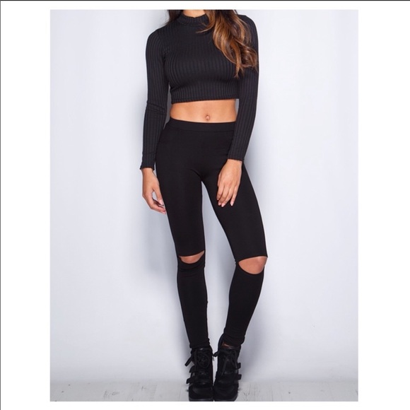 Pants - NEW High Waisted Black Cut Out Yoga Leggings